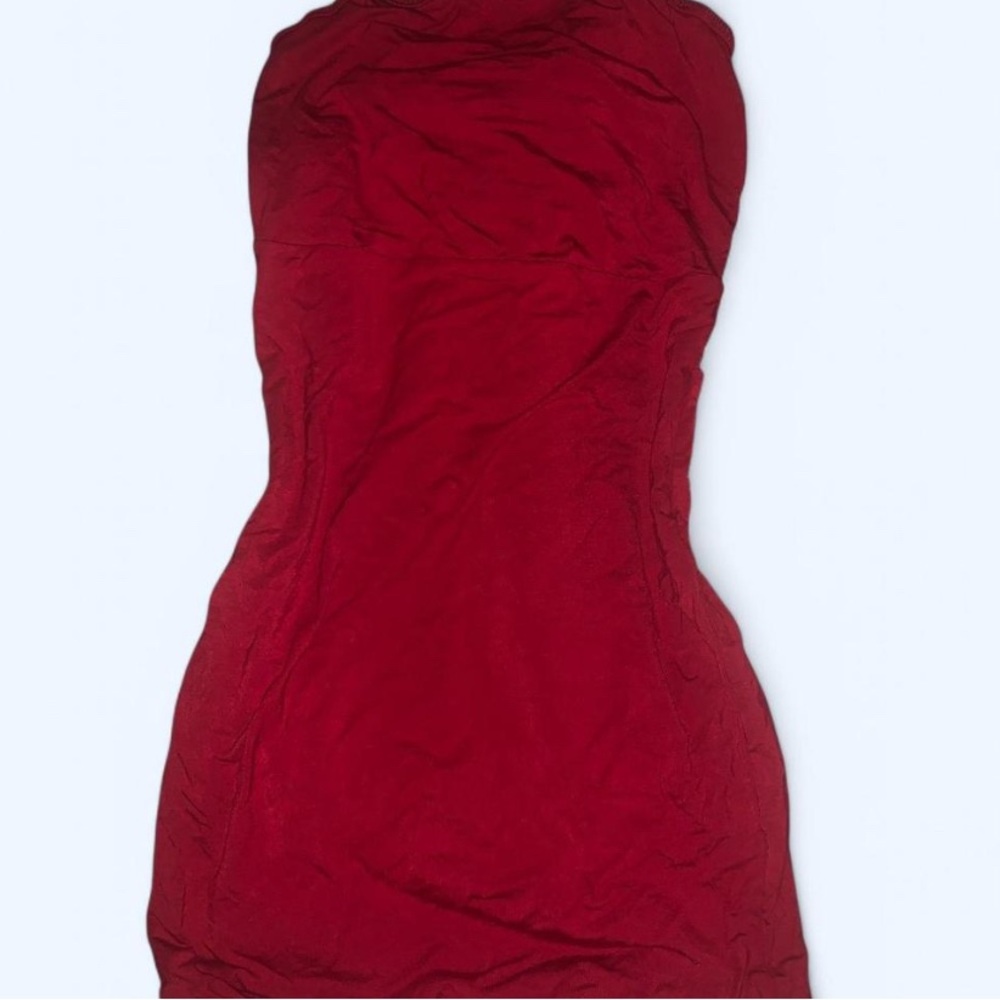 Red Burgundy Strapless Dress
